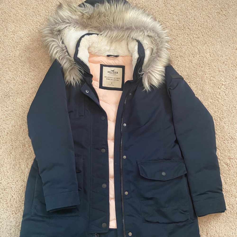 Hollister fur hood winter jacket.